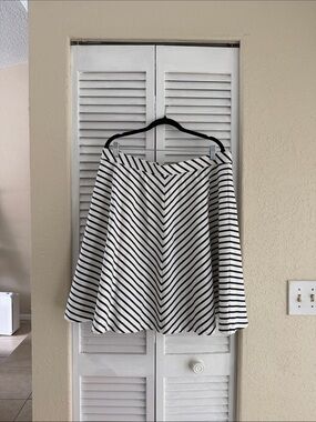 Lands end A line midi skirt size 1x Women Navy and white